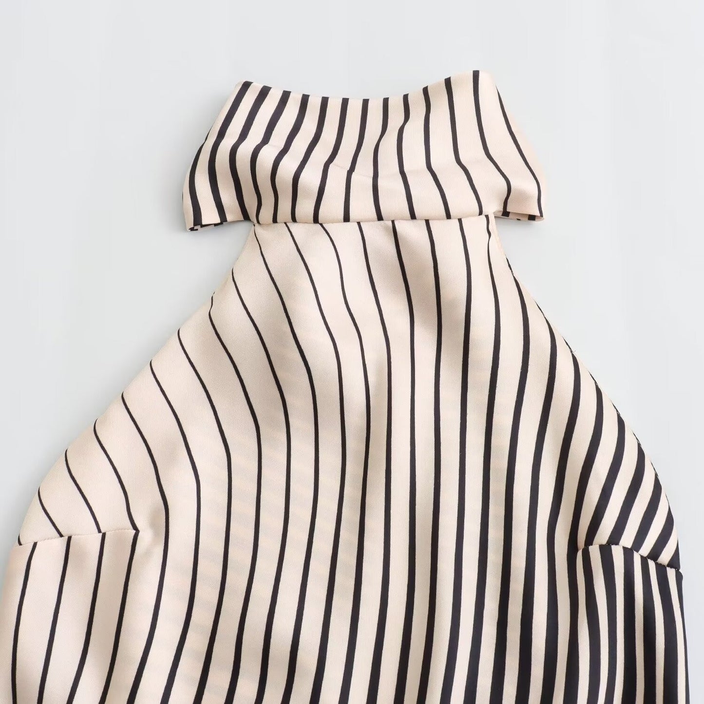 Fashionable and casual silk satin striped dress