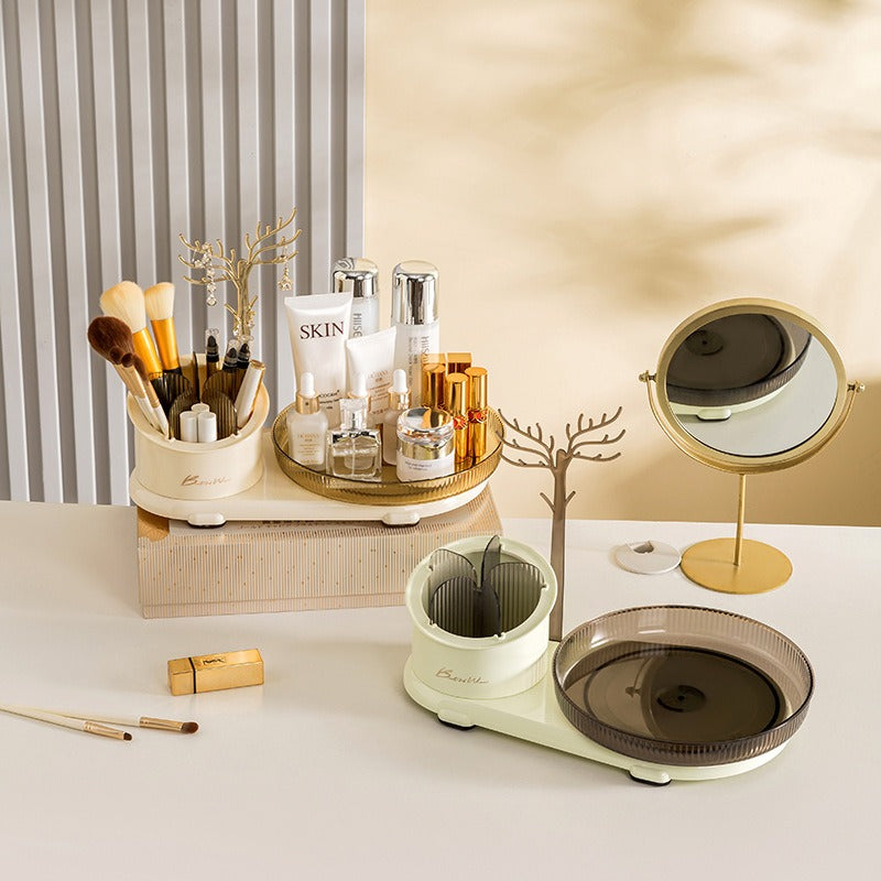 Cosmetic rotating storage rack