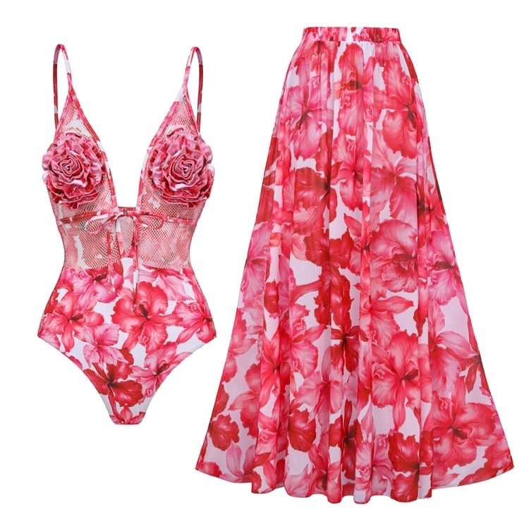 Close fitting fashionable design one-piece swimsuit