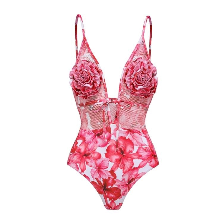 Close fitting fashionable design one-piece swimsuit