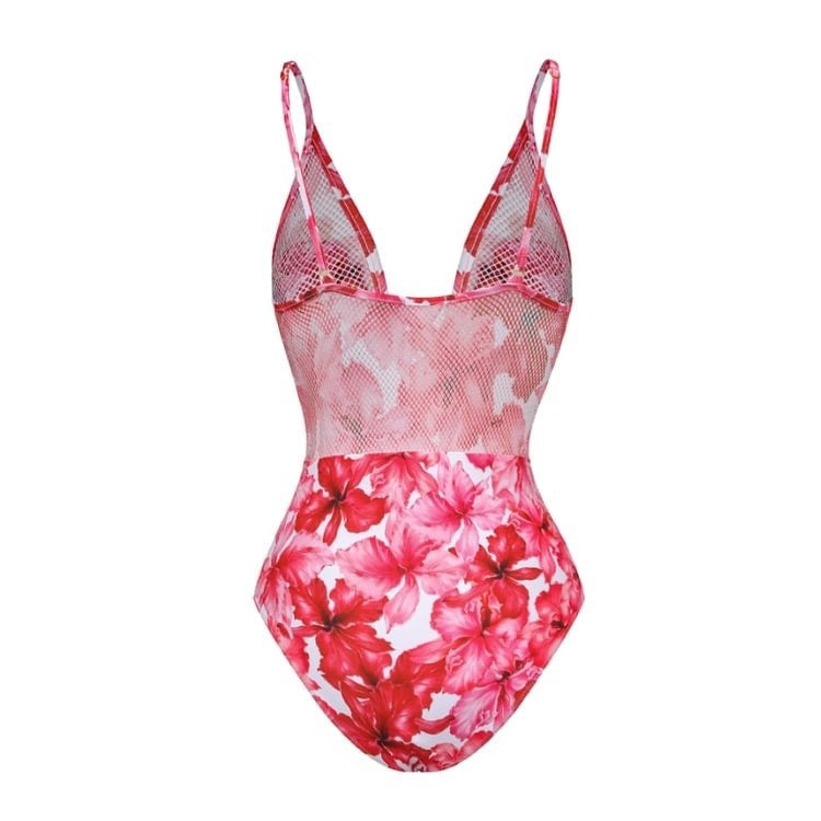 Close fitting fashionable design one-piece swimsuit