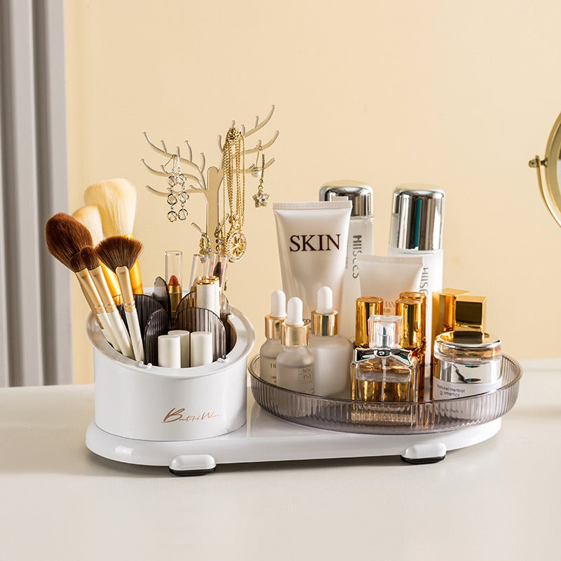 Cosmetic rotating storage rack