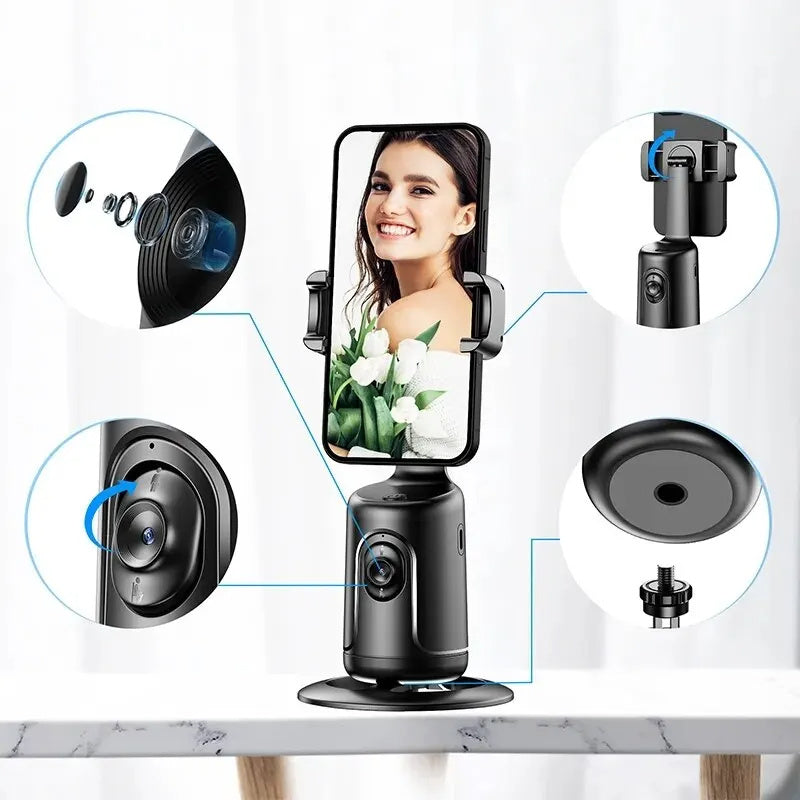 360 Auto AI Smart Gimbal Face Tracking Auto Phone Holder Stabilizer Tripod